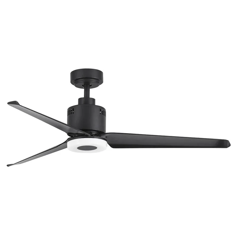 1320mm matt black ceiling fan with light 3 blade design