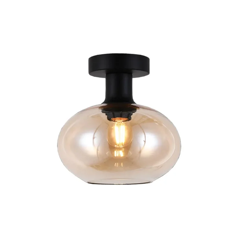 amber glass ceiling light small pendant k light orb