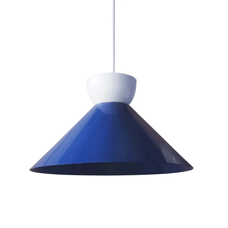 blue spun metal pendant by wire world pablo design