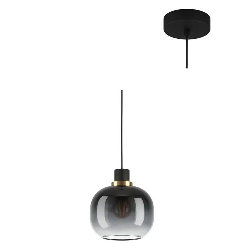 eglo oilella black pendant light e27 40w