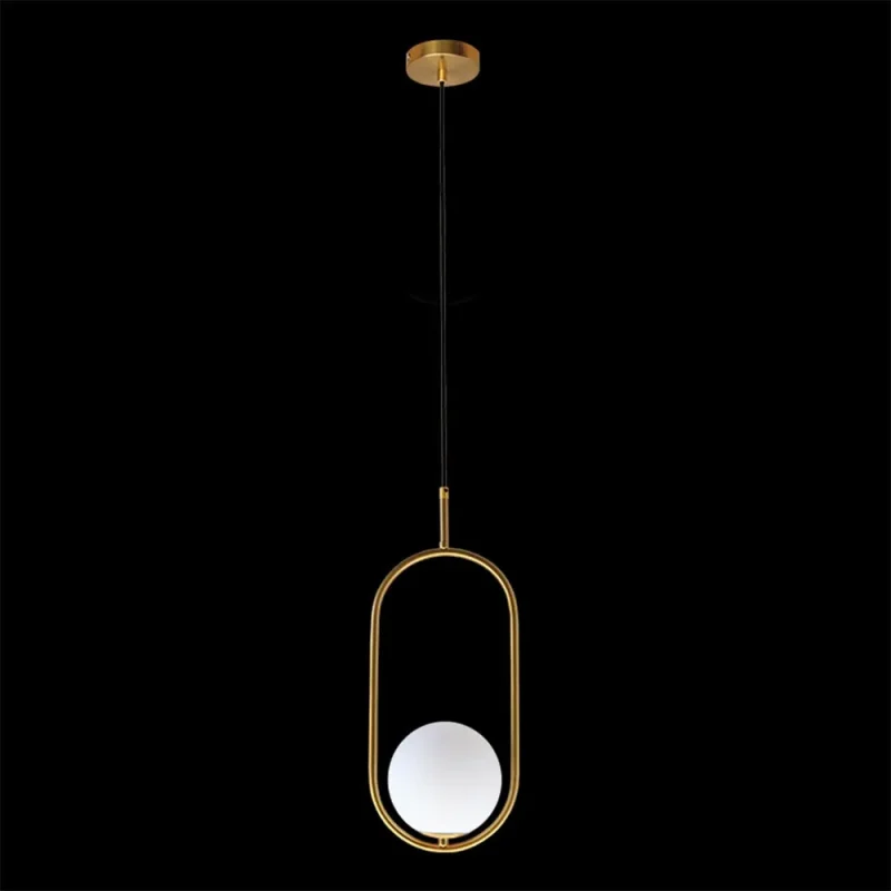 gold oval glass pendant light