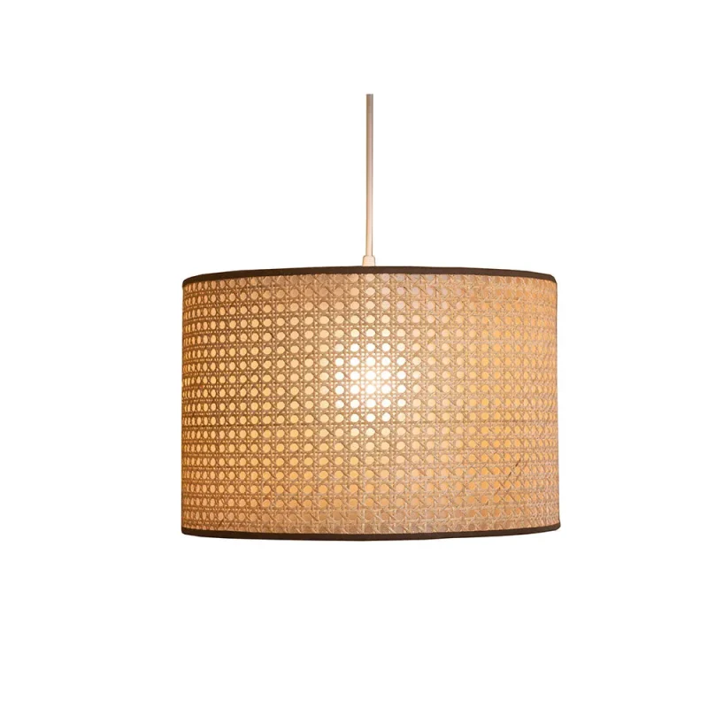 natural cane webbing drum pendant light