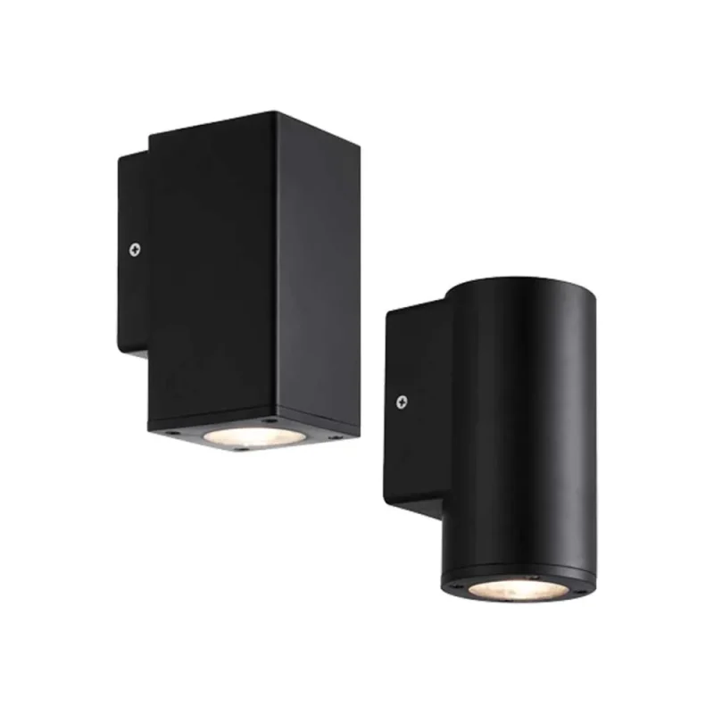 sylo up down square wall light gu10 matt black