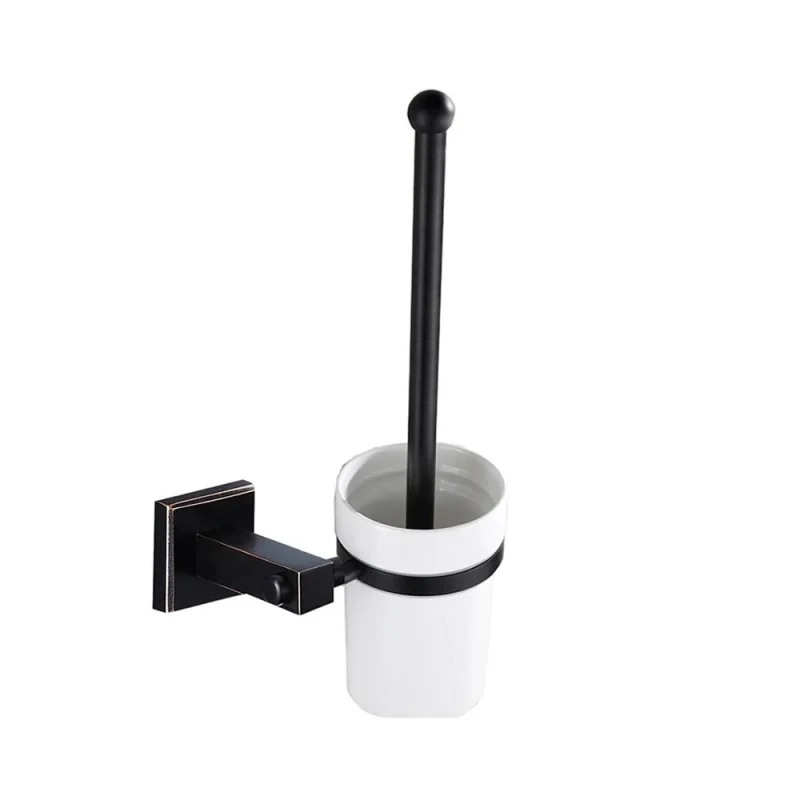 trendy blackened brass toilet brush holder sq design