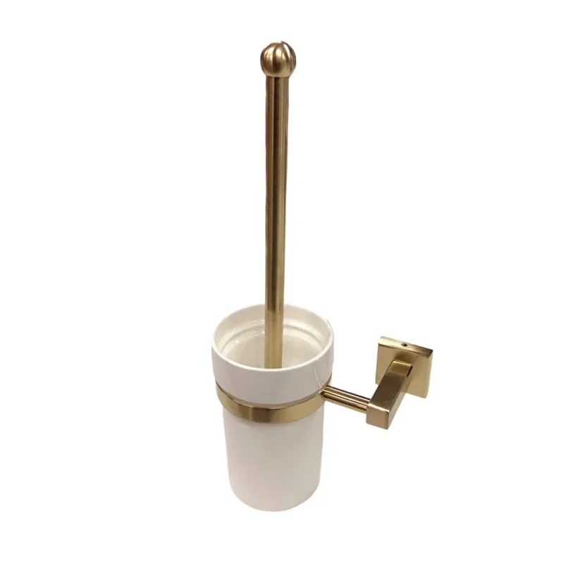 trendy gold toilet brush holder brushed finish