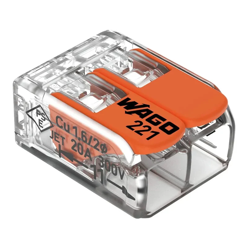 wago 221 orange lever connector 0 14 4mm 2 way splice