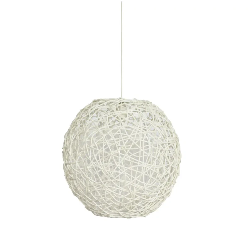 white resin woven ball pendant lightweight decor